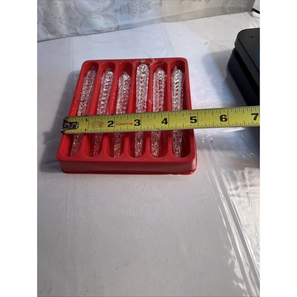 Spun Glass Christmas Icicle Ornaments 5.5" Set of 6 - Picture 4 of 6